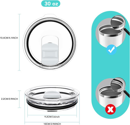 30 oz Tumbler Lid, Replacement Lids Compatible for YETI 30/32 oz Tumbler, 14 oz Mug and 35 oz Straw Mug, 2 Pack Travel Spill Proof Cup Lids Covers with Magnetic Slider Switch, BPA Free