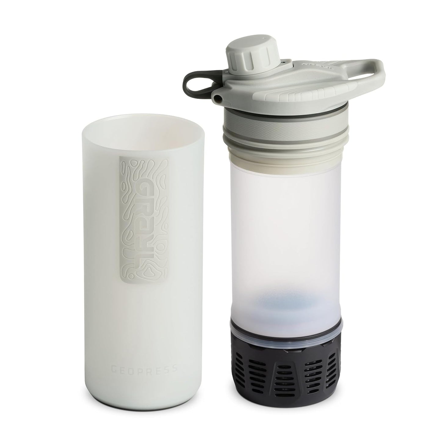 GRAYL GeoPress 24 oz Water Purifier Bottle - Filter for Hiking, Camping, Survival, Travel (Bali Blue)