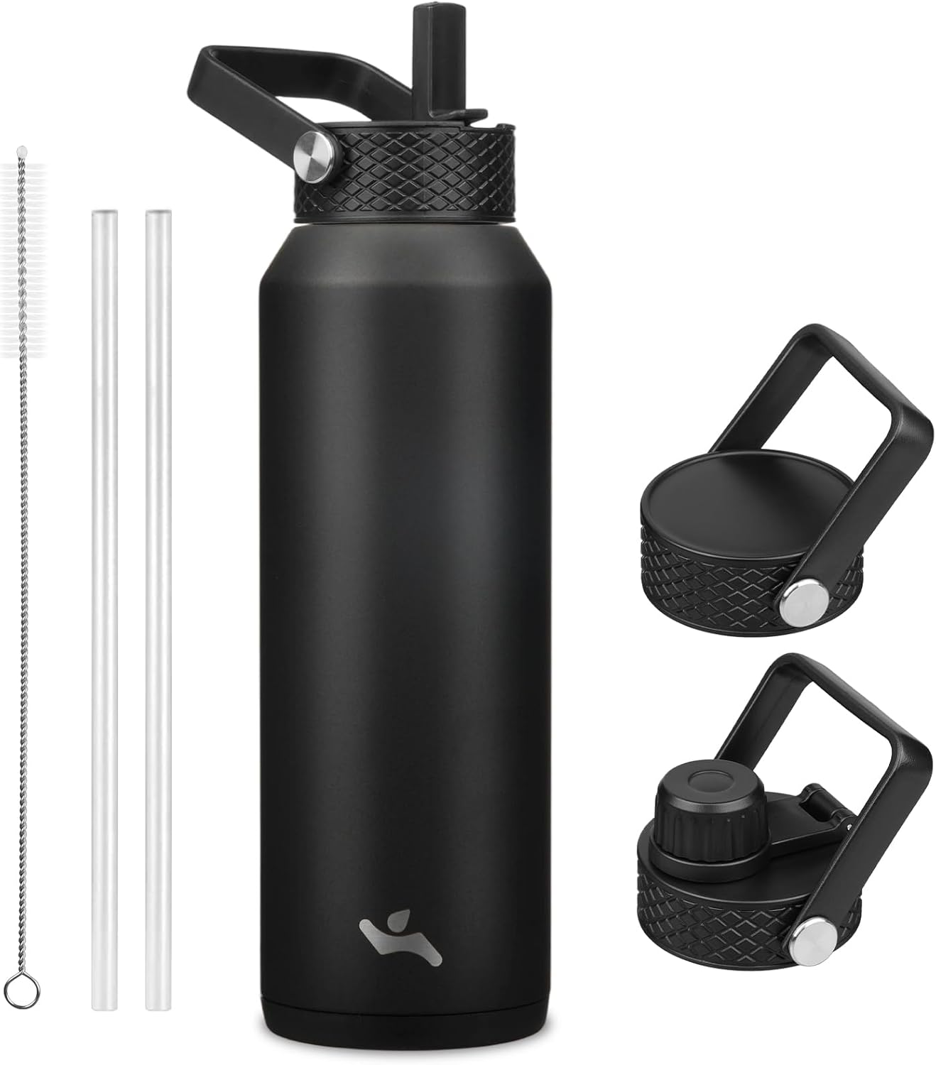 Konokyo 22oz Stainless Steel Bottles with 3 Lids Sport Insulated Water Bottle,Mint