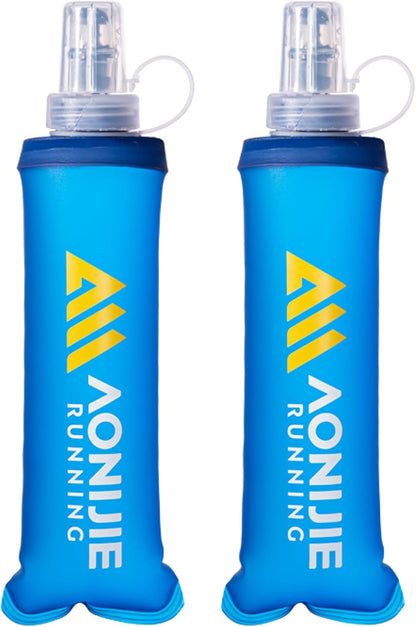 Azarxis TPU Soft Flask Collapsible Water Bottle Running Folding Gel Water Reservoir Handheld for Hydration Pack Hiking Cycling Climbing Jogging Marathon Trail Race