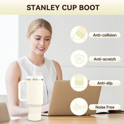 PICcircuit 2PCS for Stanley Boot, Silicone Bottom for Quencher Adventure 40oz 30oz IceFlow 20oz 30oz Bottle&for Hydroflask Tumbler 12-24oz for Stanley Cup Accessories Avoid Scratches&Noise