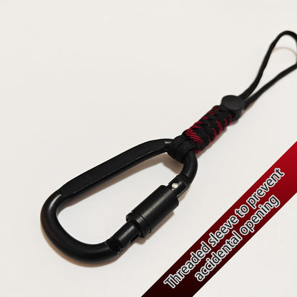 Paracord Keychain/Carabiner Clip - Jaymokes D Ring Metal Hook for Water Bottle, Key, Backpacks and More