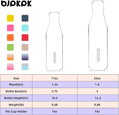 BJPKPK Insulated Water Bottle 12oz Small Stainless Steel Water Bottles Reusable Metal Thermal Keep Cold and Hot,Dreamy Purple - Colors A