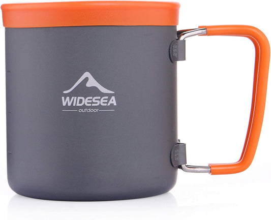 Widesea Lightweight Backpacking Coffee Mug with Collapsible Handle for Travel Picnic Hiking