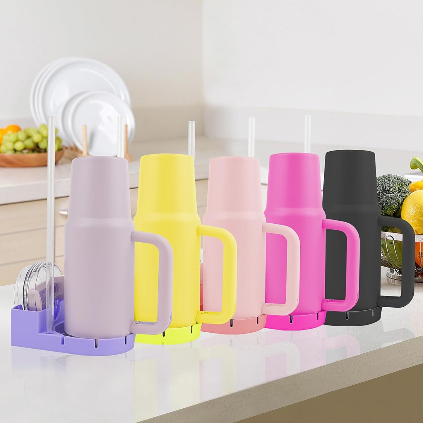 Water Bottle Drying Rack, Silicone Tumbler Drying Rack, Baby Bottle Dryer Holder, Cup Dryer for Stanley 20/30/40 oz, Mugs, Glasses