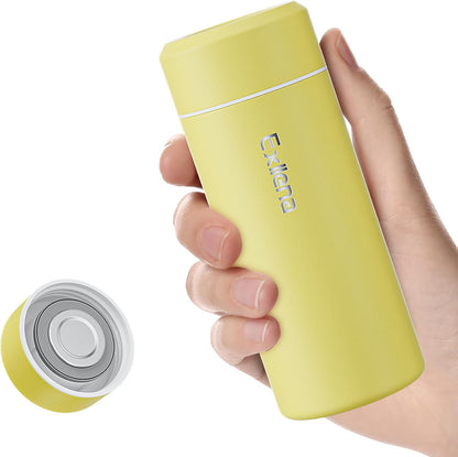 【Upgraded】Exllena Small Insulated Water Bottle 12 oz/350ml– Mini Insulated Water Bottle for Hot & Cold Drinks, Perfect Small Water Bottle for Travel, Purse...(Greyish Blue)