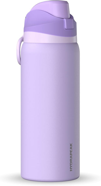 Hydrapeak Oasis 32oz Insulated Water Bottle with Locking Chug Lid & Handle, Leakproof Stainless Steel Travel Tumbler, Great for Gym, Work & Everyday Hydration, Stone 1