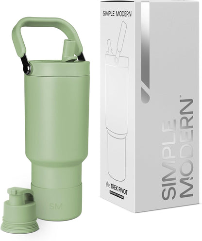 Simple Modern Trek Pivot | 40oz Flip Straw Tumbler with Handle | Water Bottle & Boot | Interchangeable Straw & Chug Lids | Insulated Stainless Steel Jug | Gym Sports Outdoors | Forest - Colors A
