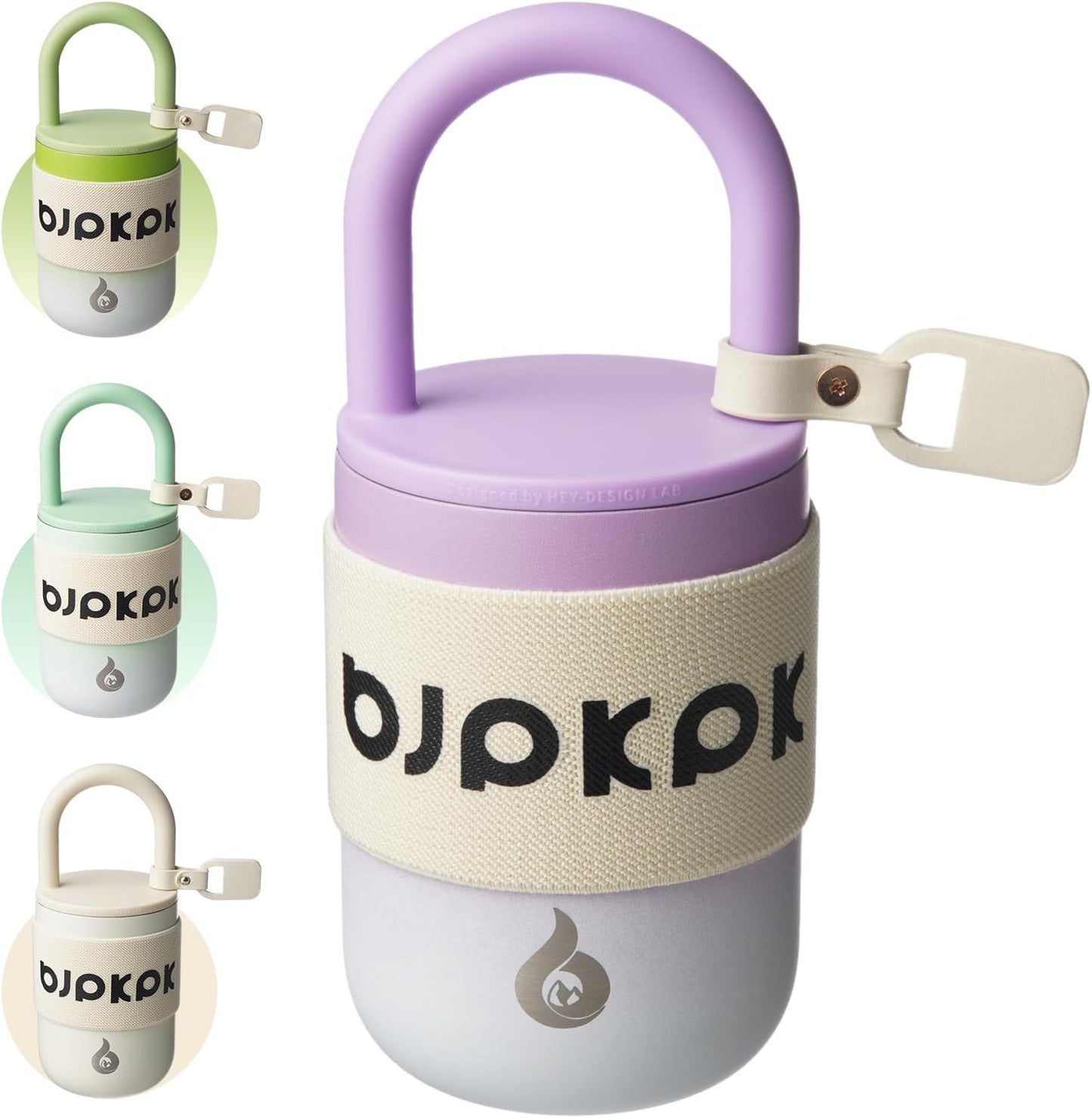 BJPKPK 13oz Insulated Stainless Steel Loop Tumbler With Lid And Handle Travel Coffee Mug Thermal Cup,Latte