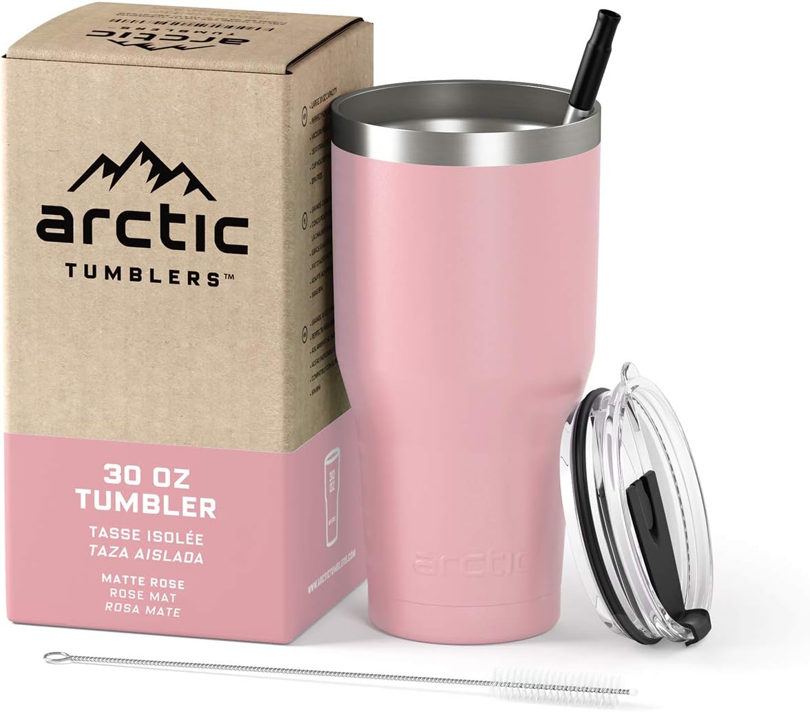 | 30 oz Tuscan Sun Insulated Tumbler with Straw & Cleaner - Retains Temperature up to 24hrs - Non-Spill Splash Proof Lid, Double Wall Vacuum Technology, BPA Free & Built to Last