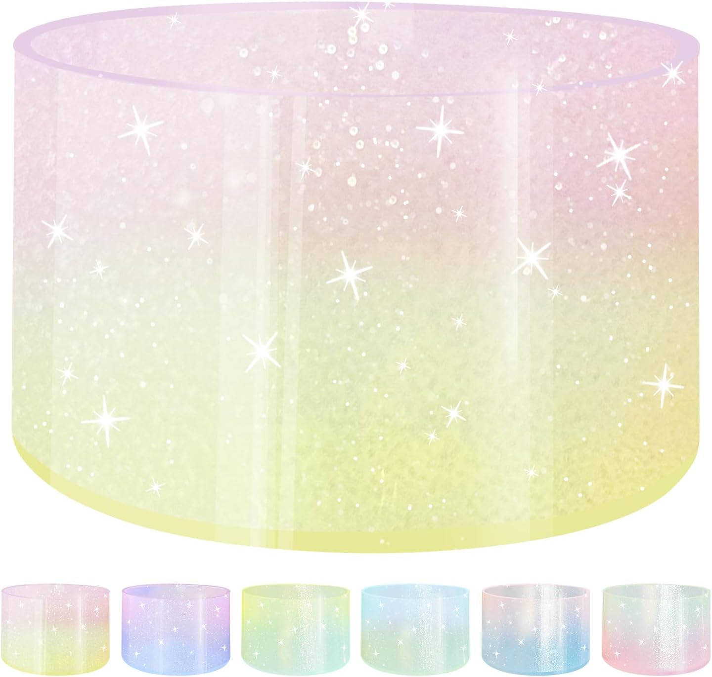 Jelly Luster Glitter Silicone Transparent Boot for Stanley 20-40oz, Compatible with Hydro Flask or Other Water Bottle Tumbler, 2.85-3.0 inch Protective Anti-Slip Bottom Sleeve Cover
