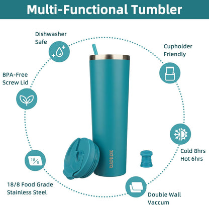 BJPKPK 4 Pack Tumbler with Lid and Straw,30oz Insulated Tumblers Bulk Reusable Travel Coffee Mug, Dishwasher Safe Double Wall Vacuum Insulated Cup Gift for Men Women,Light Blue Leopard
