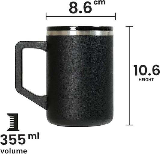 Elemental Insulated Coffee Mug - Triple-Wall Stainless Steel Summit Travel Cup for Hot and Cold Drinks - Thermal Coffee Mug with Lid and Handle for Camping, Office & Travel 16oz - Rainbow Speckle