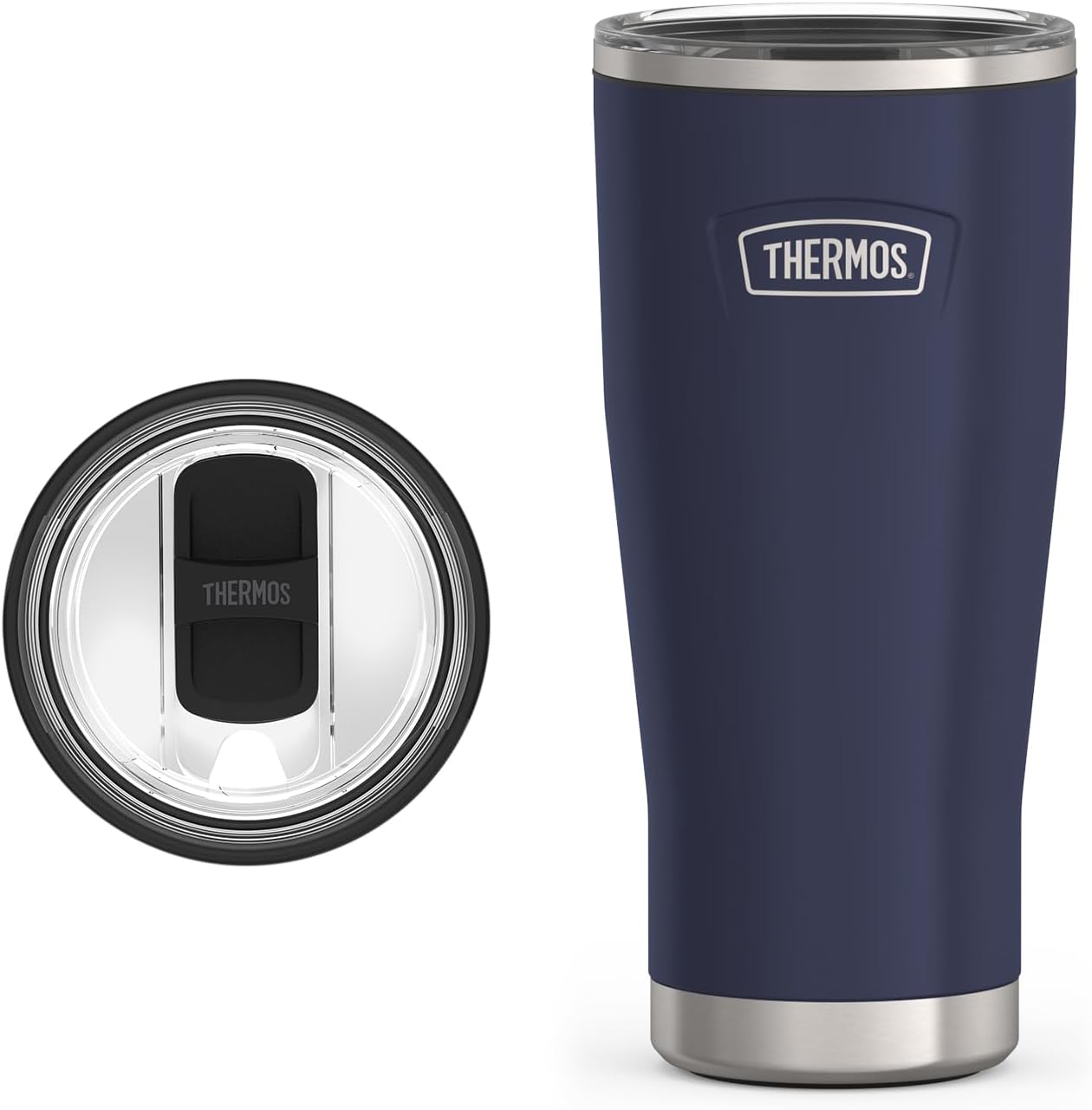 THERMOS ICON SERIES, Stainless Steel Tumbler with Slide Lock, 18 Ounce, Mystic Navy