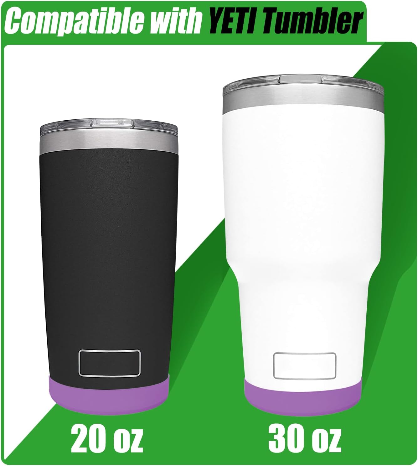 Silicone Boot Sleeve for YETI Tumbler 30 oz, 20 oz - Safer Protection and Less Noise for Yeti Coffee Mug Cup 20oz 30 oz - Dishwasher Safe