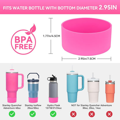 PICcircuit 2PCS for Stanley Boot, Silicone Bottom for Quencher Adventure 40oz 30oz IceFlow 20oz 30oz Bottle&for Hydroflask Tumbler 12-24oz for Stanley Cup Accessories Avoid Scratches&Noise