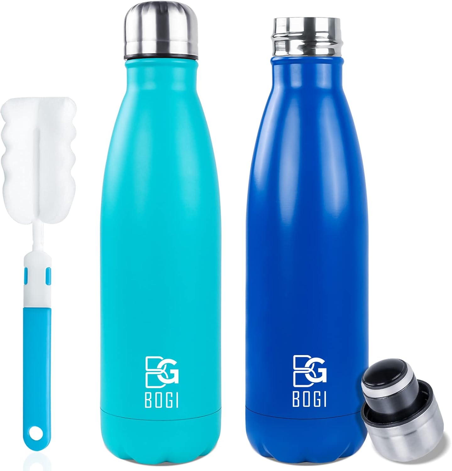 BOGI 17oz Insulated Water Bottle Double Wall Vacuum Stainless Steel Water Bottles, Leak Proof Metal Sports Water Bottle Keeps Drink Hot and Cold - Perfect for Outdoor Sports Camping Biking (Purple)