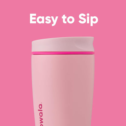 Owala SmoothSip Slider Insulated Stainless Steel Coffee Tumbler, Reusable Iced Coffee Cup, Hot Coffee Travel Mug, BPA Free 20 oz, Grey/Blue (High Dive)