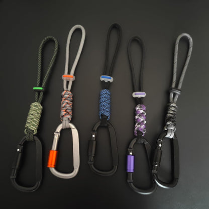 Paracord Keychain/Carabiner Clip - Jaymokes D Ring Metal Hook for Water Bottle, Key, Backpacks and More