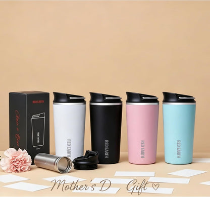 GiNT 17oz Travel Tea Mug with Infuser, 2 Lids. Vacuum Insulated 316 Stainless Steel Coffee Mug. Dishwasher Safe Tea Cup with Strainer for Hot & Cold Brew Coffee. Mothers Day Gifts for Mom (White)