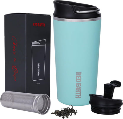 GiNT 17oz Travel Tea Mug with Infuser, 2 Lids. Vacuum Insulated 316 Stainless Steel Coffee Mug. Dishwasher Safe Tea Cup with Strainer for Hot & Cold Brew Coffee. Mothers Day Gifts for Mom (White)