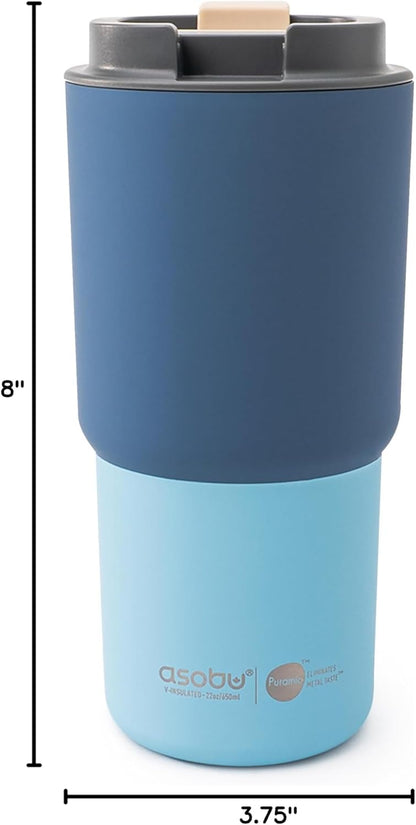 asobu 22oz Extra Large Ceramic-Lined Travel Mug with No Metal Taste-Keeps Flavors True - Double-Wall Vacuum Insulated Coffee Mug with Spill-Proof Pop-Open Lid for Hot Drinks