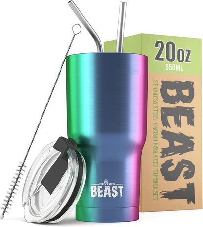 Beast 10 oz Tumbler Stainless Steel Vacuum Insulated Coffee Ice Cup Double Wall Travel Flask (Arctic White)