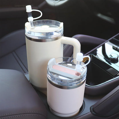 Douji Straw Cover for Stanley Cup, 8Pcs Transparent Straw Covers Compatible with Stanley 30&40 Oz Tumbler with Handle, 10mm/0.4in Dust-Proof Reusable Silicone Straw Tips Lids Stanley Accessories
