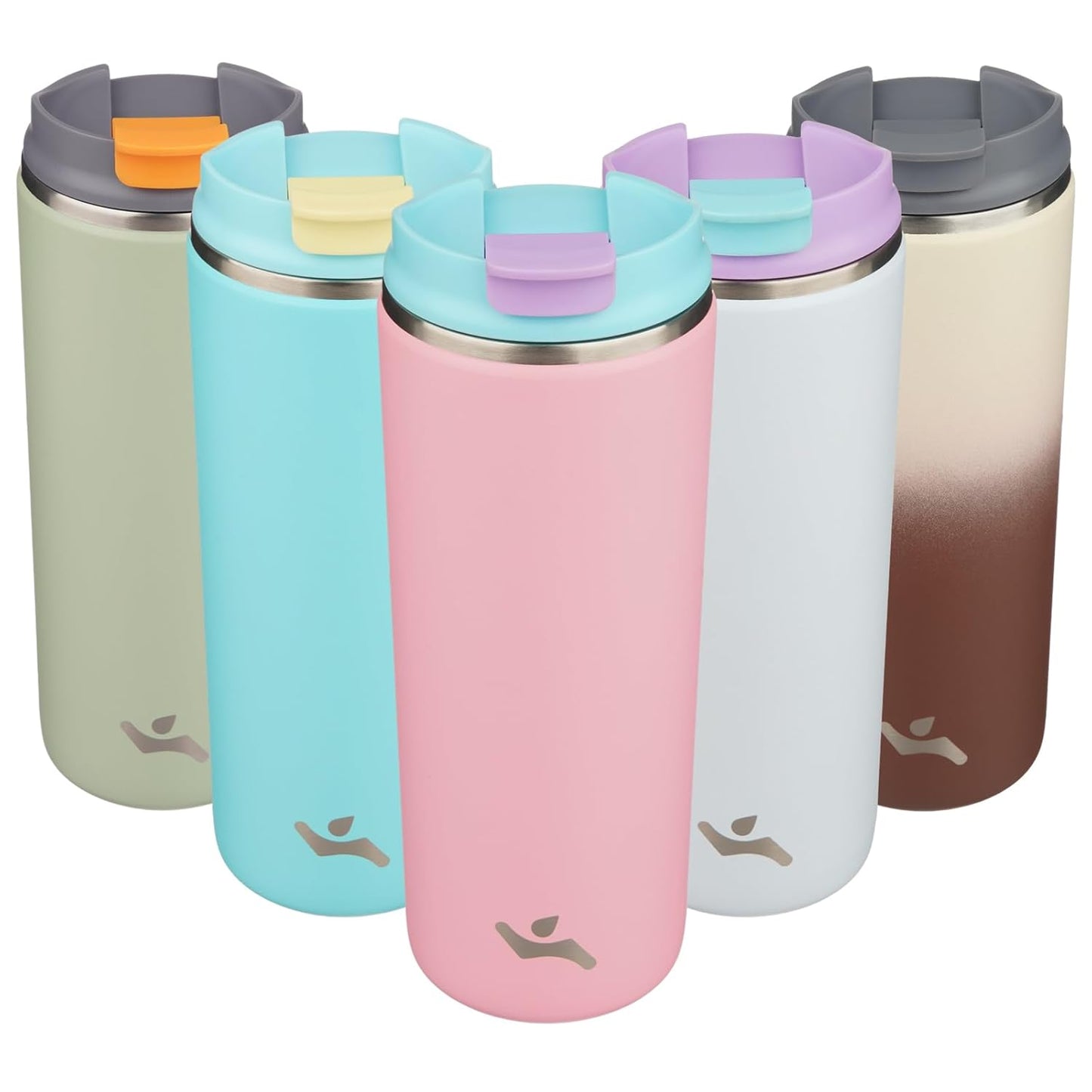 Konokyo Tumbler with Lid, 16 oz Travel Coffee Mug Double Wall Vacuum Stainless Steel Thermal Metal Cup Insulated Water Bottle,Navy Blue
