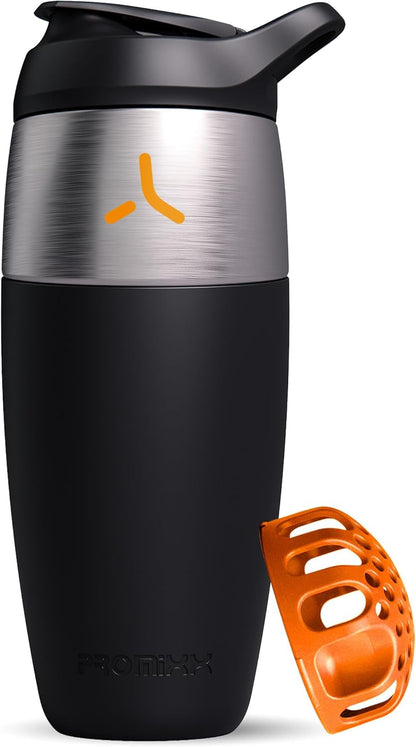 32oz Stainless Steel Protein Shaker Bottle – Leak-Proof Metal Shaker Cup with Snap-Fit Agitator for Smooth, Clump-Free Shakes – BPA-Free, Odor Resistant, Easy to Clean