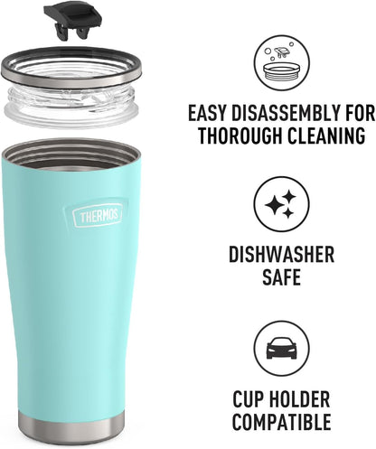 THERMOS ICON SERIES, Stainless Steel Tumbler with Slide Lock, 18 Ounce, Mystic Navy