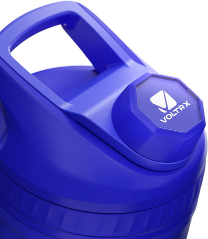 VOLTRX ChillMix Shaker Bottle Insulated Stainless Steel - USB C Rechargeable Electric Protein Shake Mixer, Shaker Cups for Protein Shakes and Meal Replacement, Chrome Steel, 16 oz