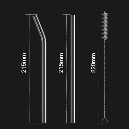 HeykirHome 4-Pack Reusable Glass Straw, Size 8.5''x10 MM,Including 2 Straight and 2 Bent with 2 Cleaning Brush- Perfect For Smoothies, Tea, Juice