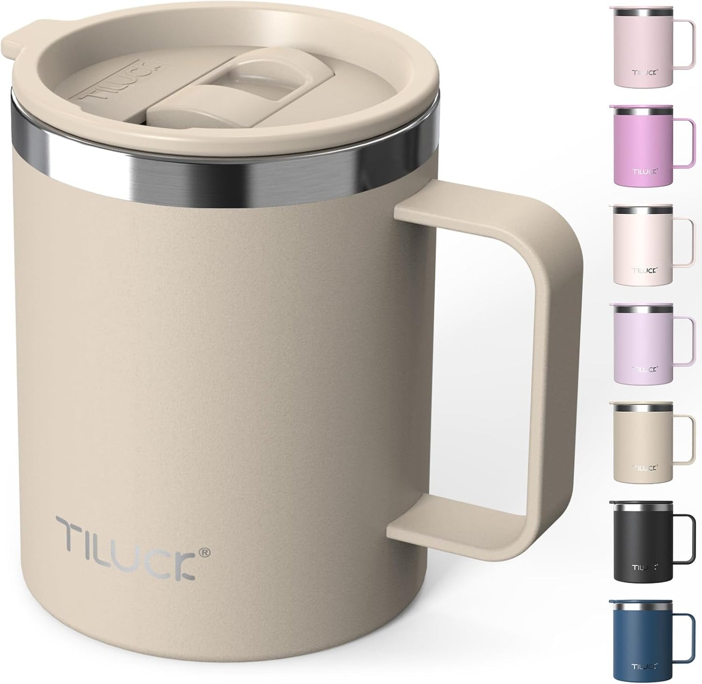 TILUCK 20 oz Insulated Tumbler with BPA-Free Lid, Stainless Steel Vacuum Travel Coffee Mug, Double Wall Coffee Tumbler（20oz，Matte DarkBlue）