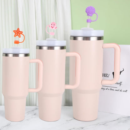 8 Pcs Animal Straw Cover Cap, Silicone Straw Topper for Stanley 30&40 Oz Tumbler Cute Straws Cap in Various Shapes, Straws Covers for 0.4 Inch/10 mm Tips Gifts for Women Girls Teens