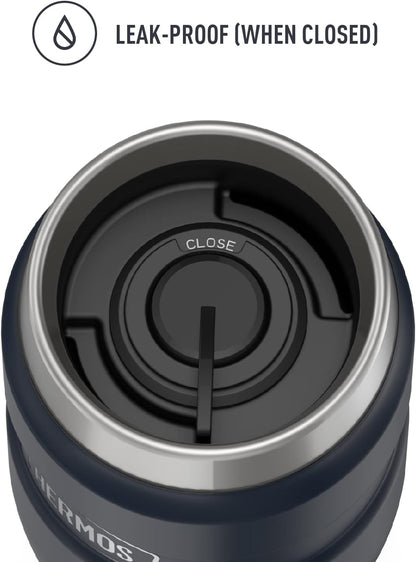 THERMOS Stainless King Vacuum-Insulated Stainless Steel Tumbler - 16oz, Midnight Blue - Insulated Coffee Tumbler for Hot & Cold Drinks - Leak-Proof & Sweat-Proof for Commuting & Traveling