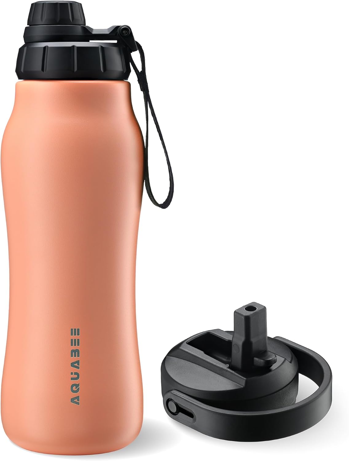 Insula Stainless Steel Water Bottle with Spout & Straw lid, BPA Free & Leakproof, Double Walled Vacuum Insulated water bottle for Sports, Bike, Travel & Hiking (Ocean Blue, 24 Oz)