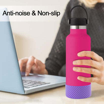 WUQID Water Bottle Boot, Diamond Silicone Boot Compatible with Stanleyy Tumbler 20-40oz & Hydroo Flask Bottle 12oz-24oz, Reduces Dents Sleeve Cover for More Bottles/Tumblers Bottom of 2.83-2.95in