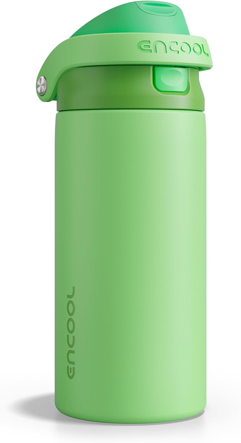 ENCOOL Leakproof Insulated Water Bottle with Straw Dual-Sip Water Bottle Bag-Safe Design for Work, Commute & Gym – Keeps Drinks Cold All Day, 24 oz, Lemonade Pink - Colors A