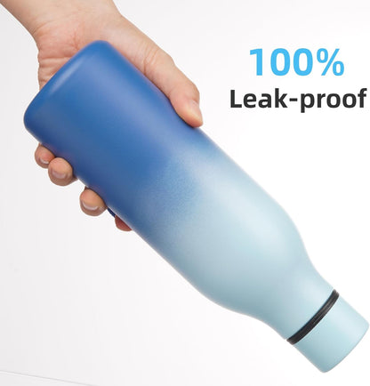 Konokyo Insulated Water Bottle with Strap,18 oz Double Wall Stainless Steel Vacuum Bottles Metal Water Flask,Macaron Green - Colors B