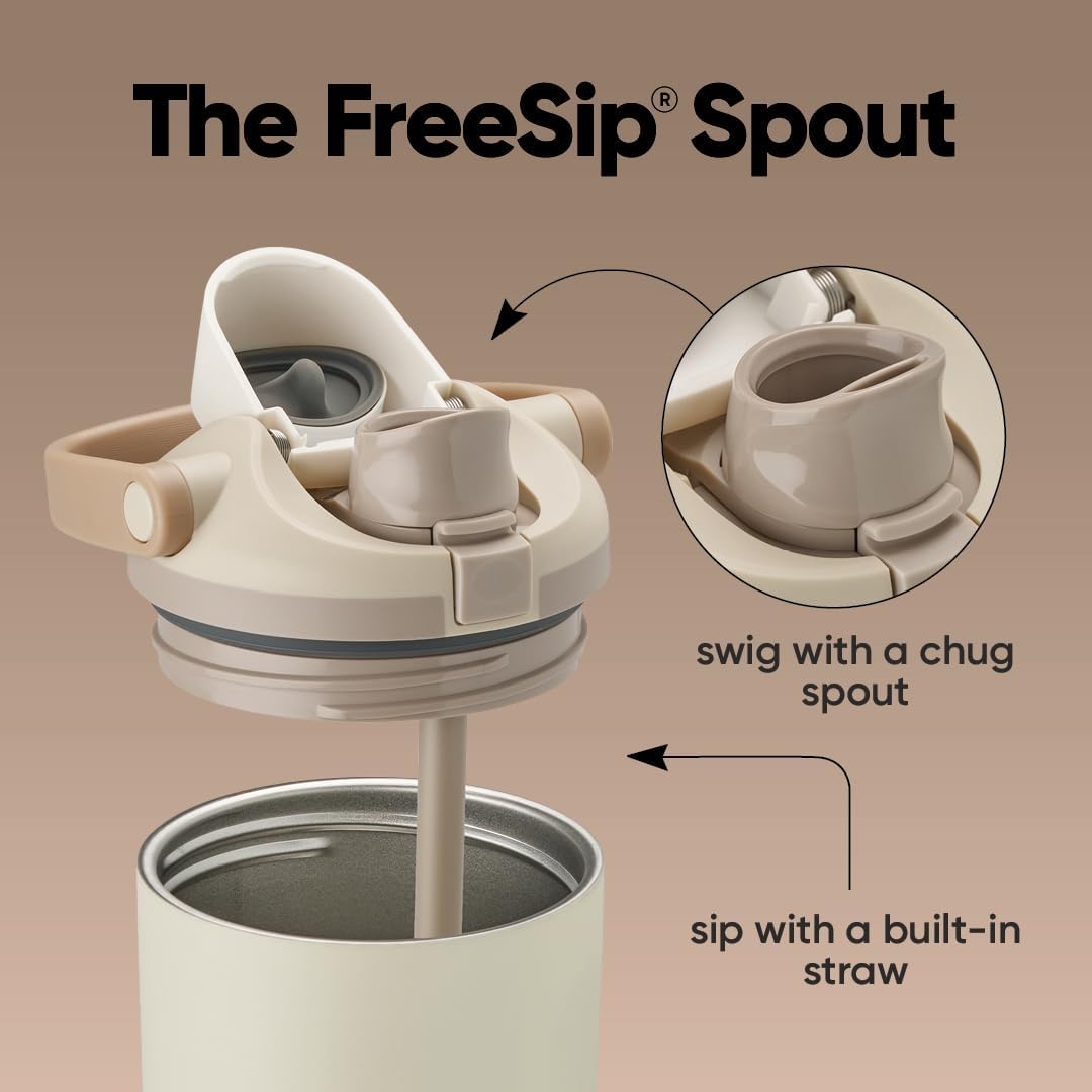 Owala FreeSip Sway Insulated Stainless Steel Water Bottle with Two-Way Spout, Built-In Straw and Bucket Handle, Made for Travel, School, and Sports, 30oz, BPA Free, Leak Proof, Daybreak