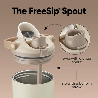 Owala FreeSip Sway Insulated Stainless Steel Water Bottle with Two-Way Spout, Built-In Straw and Bucket Handle, Made for Travel, School, and Sports, 30oz, BPA Free, Leak Proof, Daybreak