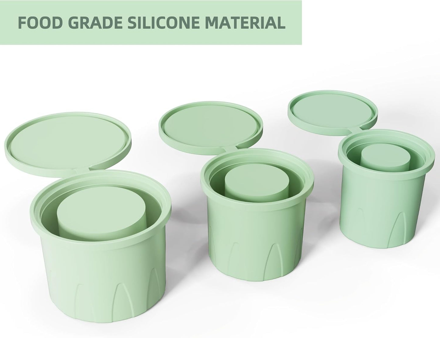 AIMI Ice Cube Tray for Stanley Cup 3 Pack, Flexible, BPA-Free, Space-Saving Design, Easy Release Compatible with 30-40 oz Tumbler Cup Specialty Tools Ice Cube Molds, Green