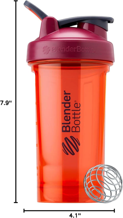 BlenderBottle Shaker Bottle Pro Series Perfect for Protein Shakes and Pre Workout, 24-Ounce, Black