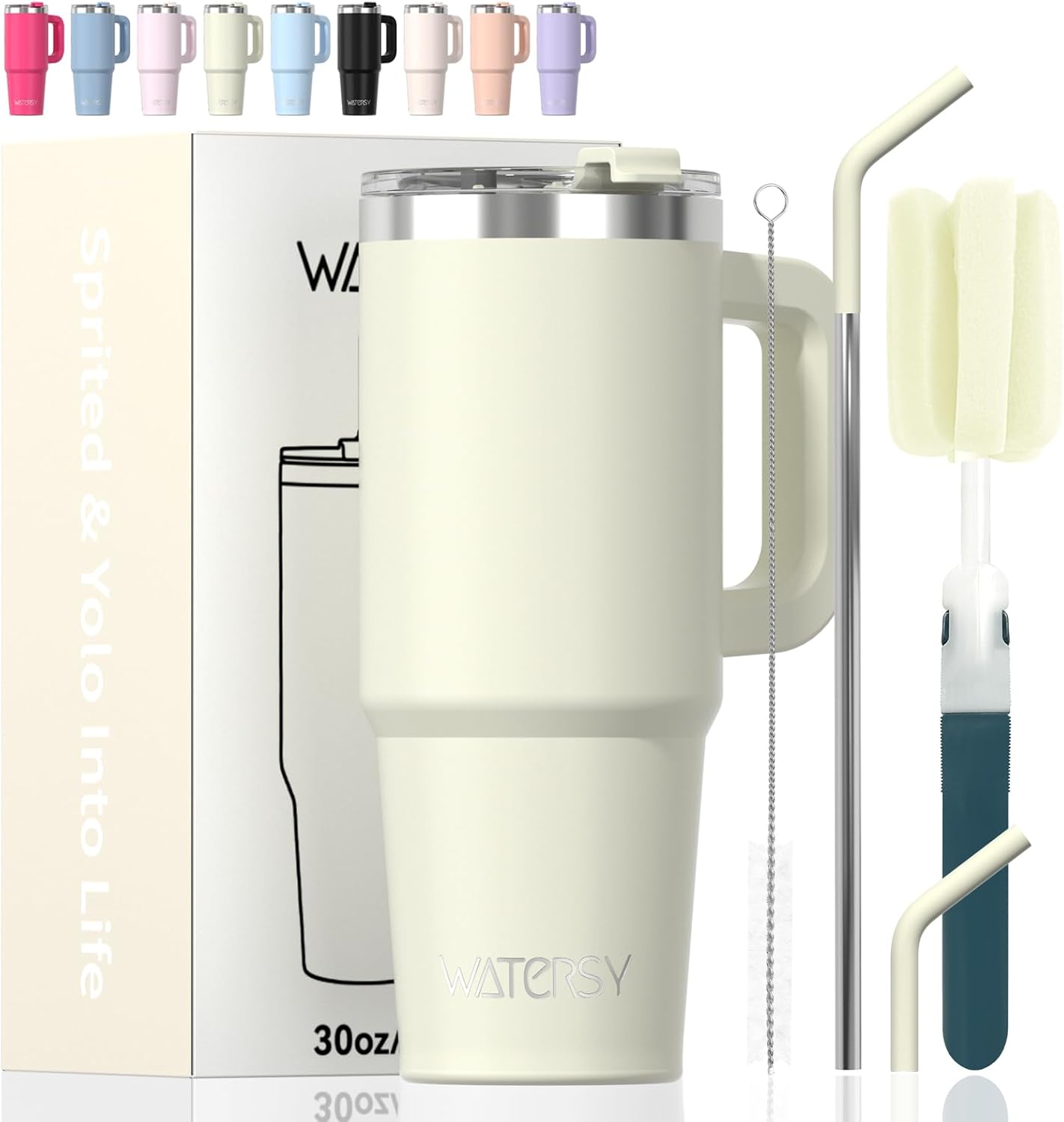 40 oz Tumbler with Handle,Tumbler with Lid and Straw,Double Wall Insulated Cup Stainless Steel Travel Mug(Cold for 34 Hours),Water Bottle for Iced Tea,Coffee,Cold Beverages(Purple)