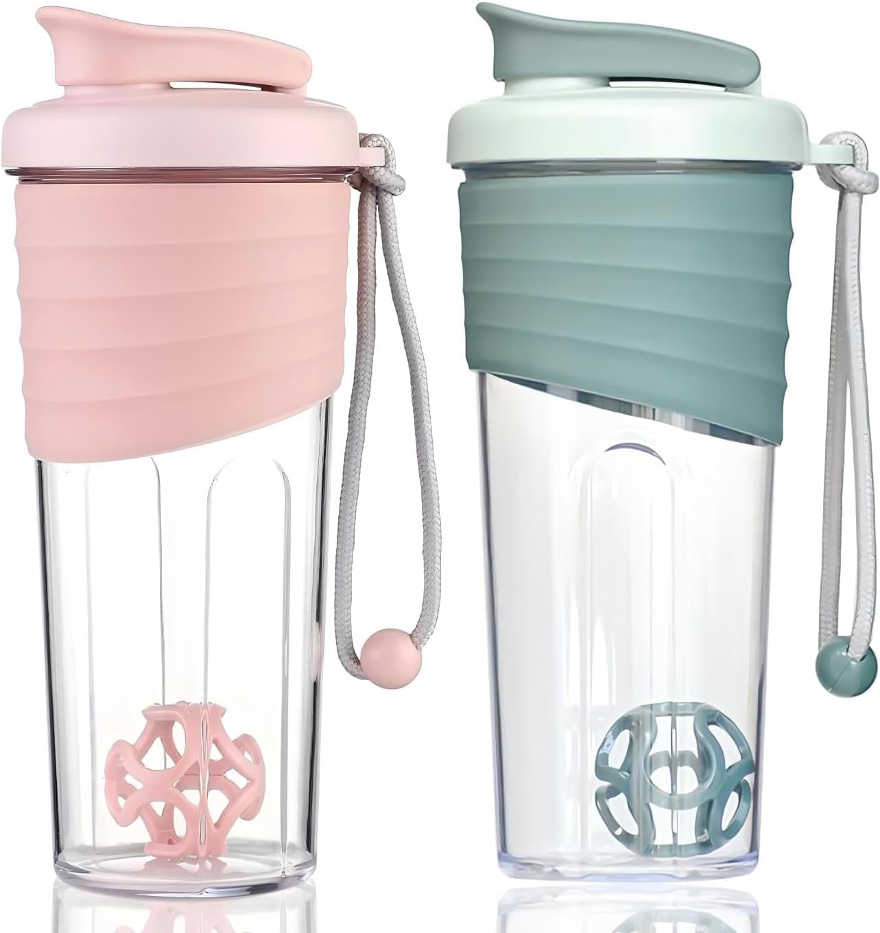 Shaker Bottle for Protein Mixes，24 oz，Protein Shaker Bottles with Whisk Ball, Mixer Bottle, Protein Bottle,Portable Pre Workout Whey Protein Drink Shaker Cup，Pink