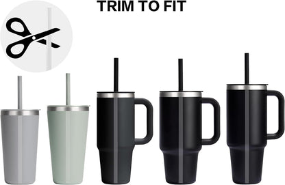 Straws Replacement Compatible with Hydro Flask Water Bottle 32oz,40 Oz -For Hydroflask Tumbler Press In Straw Lids,8 BPA- Free Long Straws,2 Straw Brushes