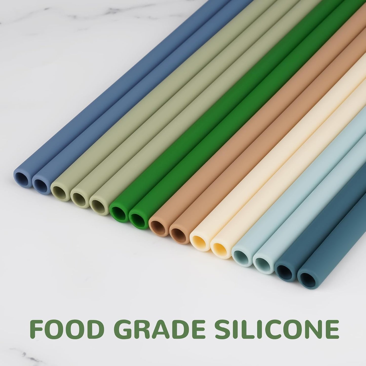 Tomorotec 15PCS Reusable Silicone Drinking Straws w/ 2 Brushes, Fit for Stanley Tumbler 40oz 30oz 20oz, 12" Long Customizable for Various Drinkware, Dishwasher Safe, BPA-Free, Safe for Teeth (Macaron)