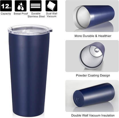 VEGOND 20oz Tumbler Bulk with Lid and Straw 1 Pack, Stainless Steel Vacuum Insulated Tumbler, Double Wall Coffee Cup Travel Mug, River Green