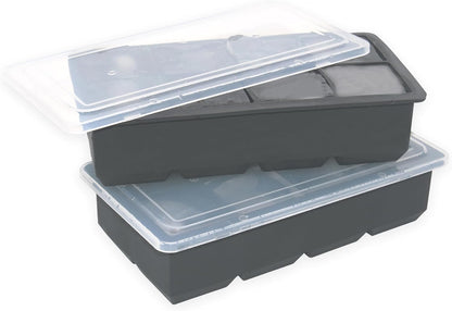 Bangp Large Ice Cube Tray for Whiskey,2 Pack Stackable Big Ice Cube Molds Make 16 Big Whiskey Ice Cubes,Easy Release Square Ice Cube Maker for Cocktails,Whiskey,Soups and Frozen Treats